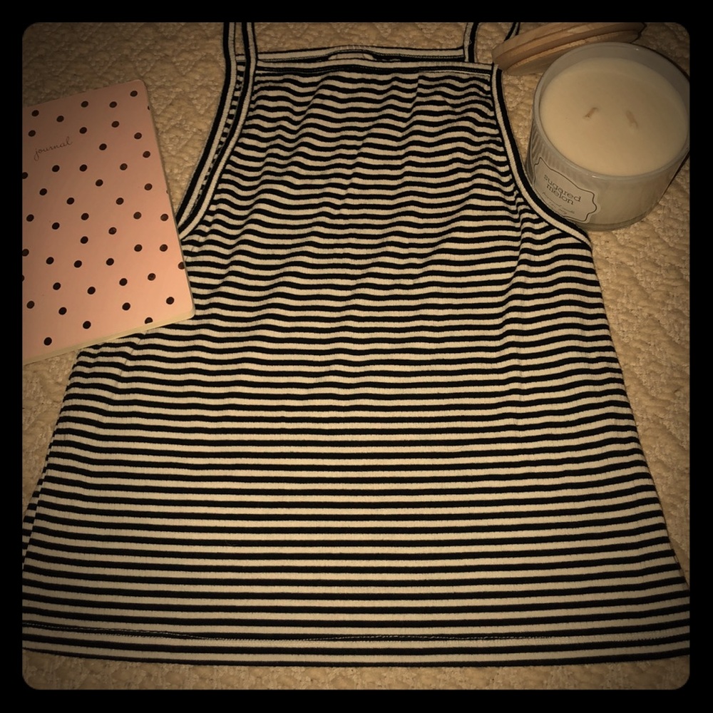 A Striped Black and White Tank Top